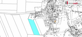 Pozemky 1/4 v územním plánu Klobuky celkem 3478m² - 5