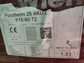Překlady POROTHERM KP7 a nebroušené cihly 14 P+D a 25 AKU Z - 5