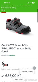 Prodám pracovní boty CANIS CXS - 5