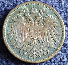 2 haléře 1902,1906,1907 b.zn. F.J.I. Rakousko-Uher
- 5