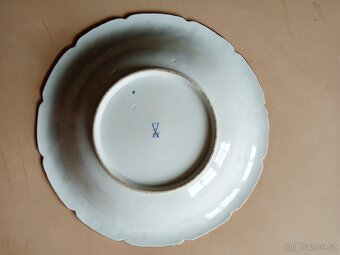 Míšenský hluboký porcelánový talíř dekorativní - 5