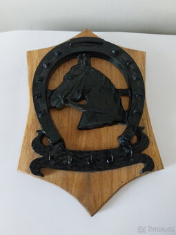 Železný věšák hlava koně s podkovou, 70tá léta - 5