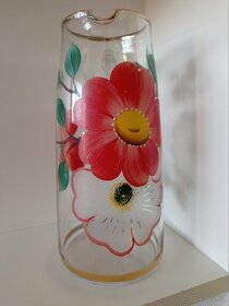 Modrá číše,váza, ozdobné láhve,skleněné džbány - 5