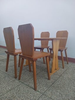 Jídelní set, stůl + 4 židle, selský nábytek - 5