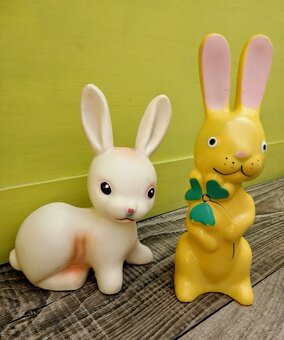 RETRO HRAČKY GUMOVÉ SRNEČKY, SLON, ZAJÍČEK, ŽABKA, MEDVÍDEK - 5