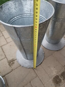 5x Kovové květináče / nádoby na květiny pozinkované - 5