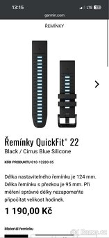Garmin Quickfit 22mm black cirrus blue barva - 5