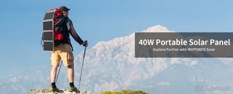 Kvalitní mobilní solární panel 40W, včerně USB C výstupu XT - 5