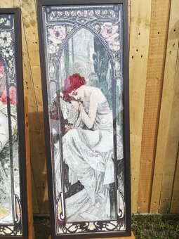 Diamantové obrazy inspirované dílem Alfonse Muchy, sada 4 ks - 5