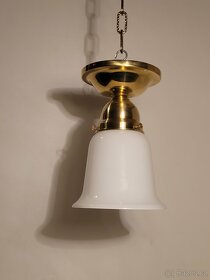 1x mosazná stropnice, lustr, bílý zvoneček, až 6 ks - 5
