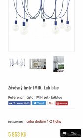 Designový závěsný lustr - modrý - 5