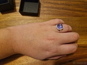 Nový nádherný stříbrný (Ag 925) prstýnek s fialov. fluoritem - 5