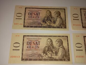 BANKOVKY 10 KČS 1960, RŮZNÉ SÉRIE, PĚKNÉ STAVY - 5