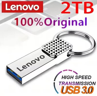 Flash disk LENOVO 2TB, stříbrný + adaptér USB-C, NOVÝ - 5
