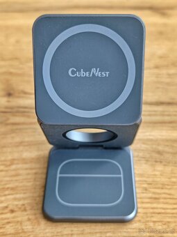CubeNest S312 Fold 3v1 magnetická bezdrátová nabíječka šedá - 5
