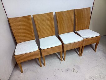 Prodám 4 x krásné vysoké ratanové židle s podsedáky - 5