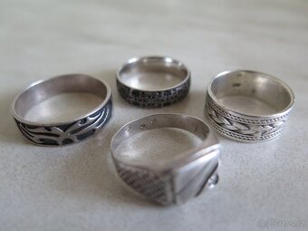 Pánské prsteny  - stříbro "925" a chirurgická ocel - 5