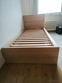 Rám postel + rošt + matrac 90x200cm (Ikea MALM) - 5