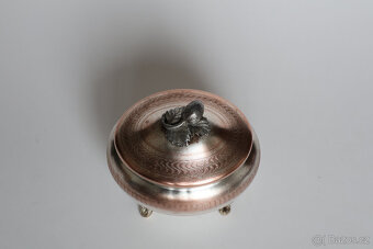 dóza krabička secesní, art deco postříbřená - 5