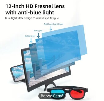 12" 3D zvětšovač zobrazení mobilních telefonů + 3D brýle - 5