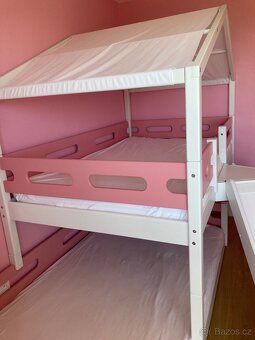 Dětská dvoupatrová domečková postel - 5