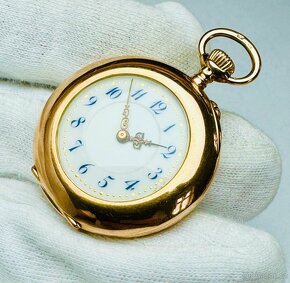 14K CELO ZLATÉ KAPESNÍ HODINKY IWC S ETUI S ŘETÍZKEM - 5