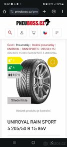 Uniroyal Rainsport5 205/50/15 dot20 7mm - 5