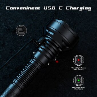 svítilna WURKKOS TD01 USB 2200 lumenů taktická - 5