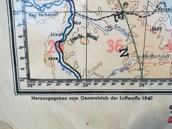 Vzácná mapa Luftwaffe z roku 1940 – „Vorderasien“ (Přední As - 5
