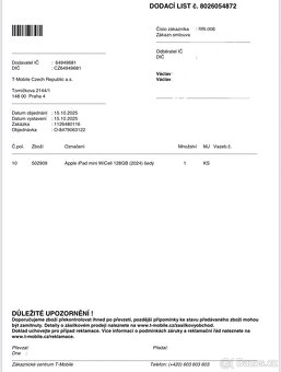 Dotykový tablet Apple iPad mini (2024) Wi-Fi + Cellular 128 - 5