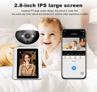 Chytrá WiFi monitorovací kamera s displejem SriHome - 5