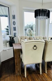 Skleněný svícen na vysoké nožce - 5