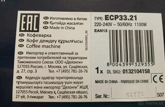 Pákový kávovar DeLonghi ECP33.21 - 5