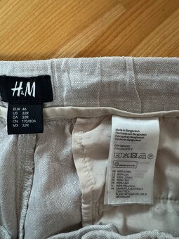 Lněné kraťasy H&M velikost S + šedé zdarma - 5