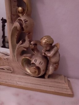 Konzola s anjelmi so zrkadlom -barokní - 5