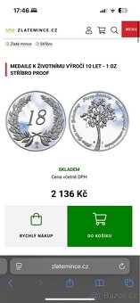 Stříbrná pamětní medaile k 18. narozeninám – 1 oz (31,1 g) - 5
