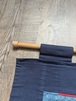 Sashiko: Vlajka s koi kaprem a japonské prostírání - 5