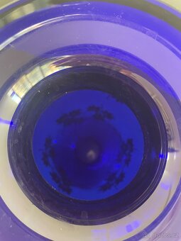 Sklenena vaza modre sklo a zlato - 5