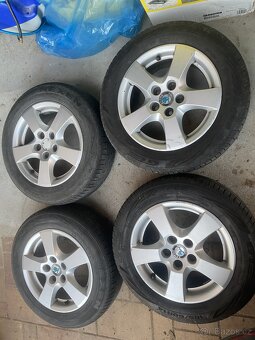 Alu kola 14” 5x100 Origo Škoda a Letní pneu 185/60/R14 - 5