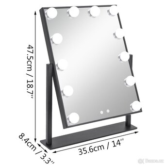 Nové stolní kosmetické zrcadlo s 12 LED - 5