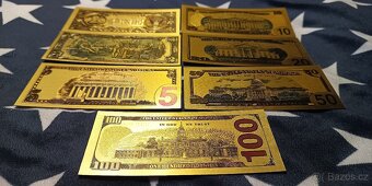 Kompletní sbírka pozlacených USA dolarů. RARE - 5