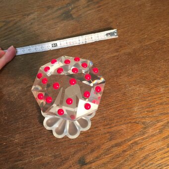 těžítko broušené hutní sklo Muchomůrka - 5