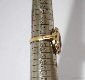Starožitný zlatý dámský prsten - 5