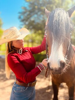 Western show halenka červená veľkosť S - 5