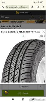 LETNÍ PNEU 155/65 R13 73 T - KRÁSNÝ VZOREK - 5
