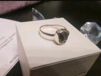 Diamantový prsten - černý surový diamant - 5