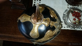 Pickelhaube Prusko, generál, gardový orel, křížová čepel s v - 5