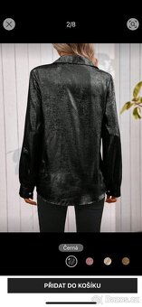 Košile černá lesklá - 5