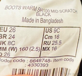 Dětské sněhule QUECHUA WARM SH100 – nepromokavé, vel. 26 - 5