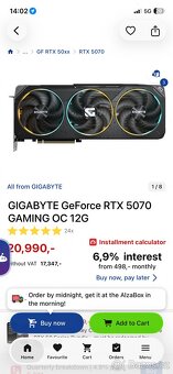 GIGABYTE GeForce RTX 5070 GAMING OC 12G - 5
